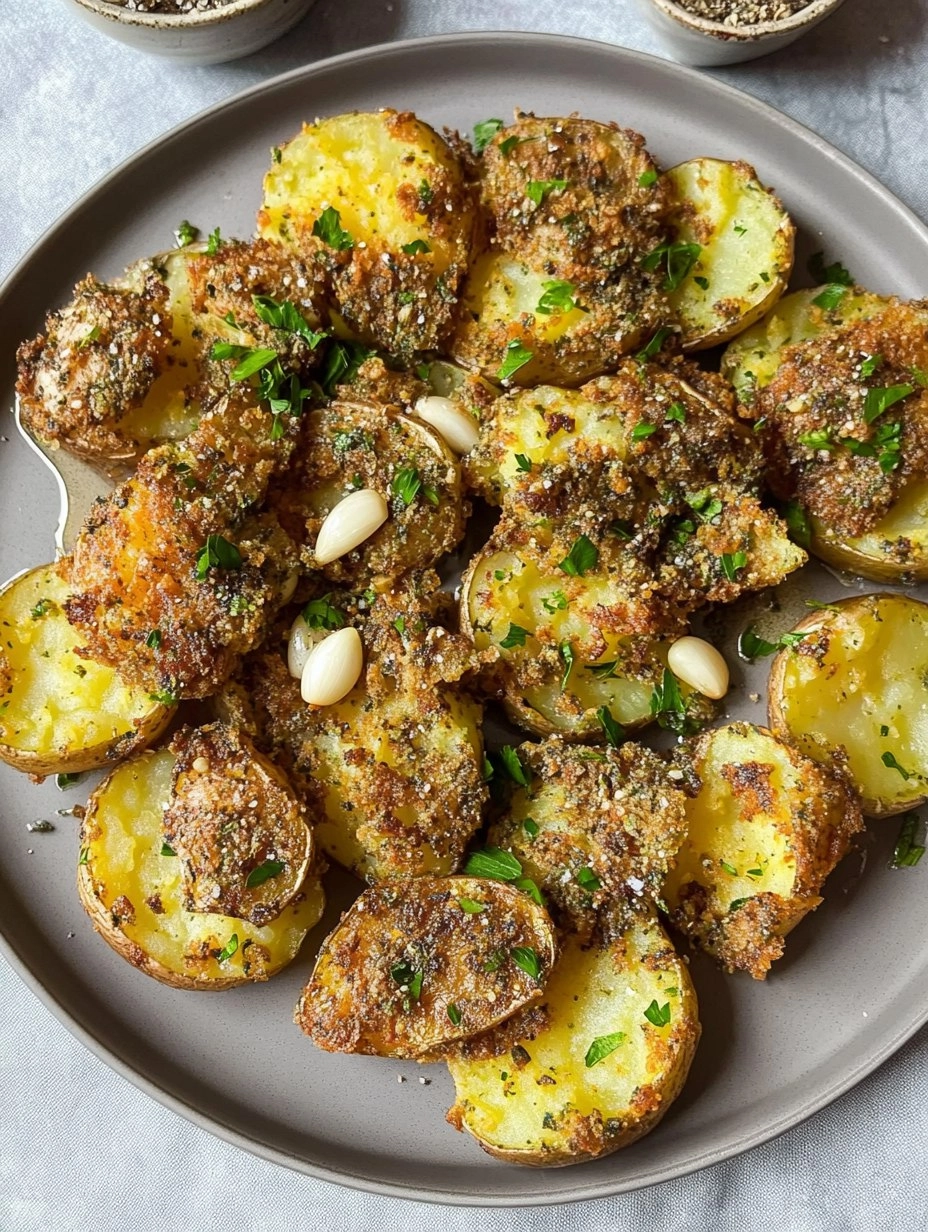 Crispy Smashed Potatoes with Garlic & Za'atar