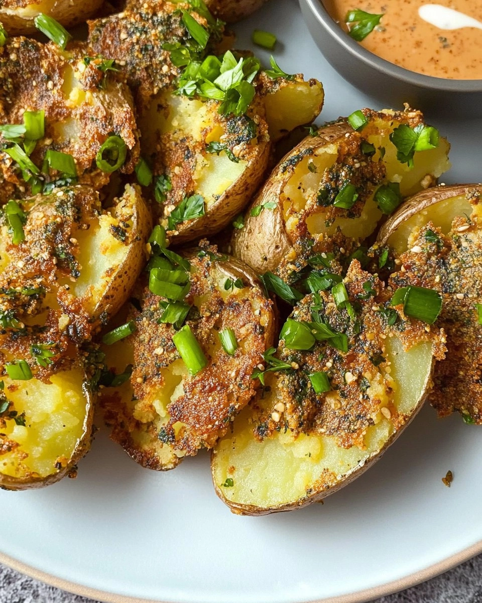 Crispy Smashed Potatoes with Garlic & Za'atar