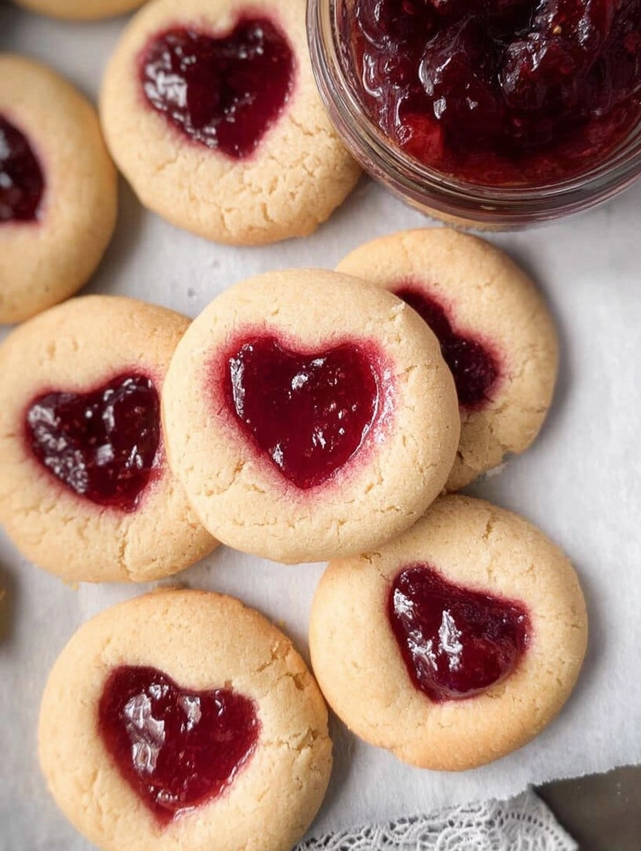 Easy Jam Thumbprint Cookies with a Heart-Shaped Twist