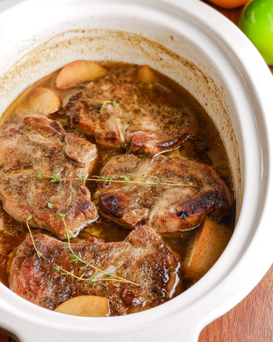 Fall-Apart Tender Crockpot Apple Pork Chops
