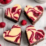 Heart-Shaped-Brownies-with-Raspberry-Swirl-and-Cheesecake-Topping