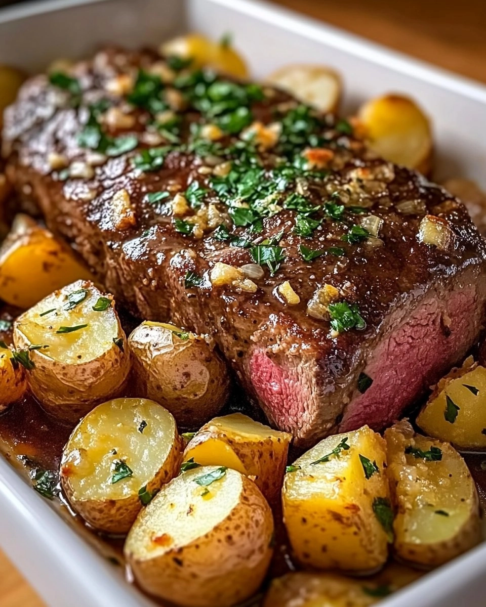 Roast Sirloin with Potato Bake