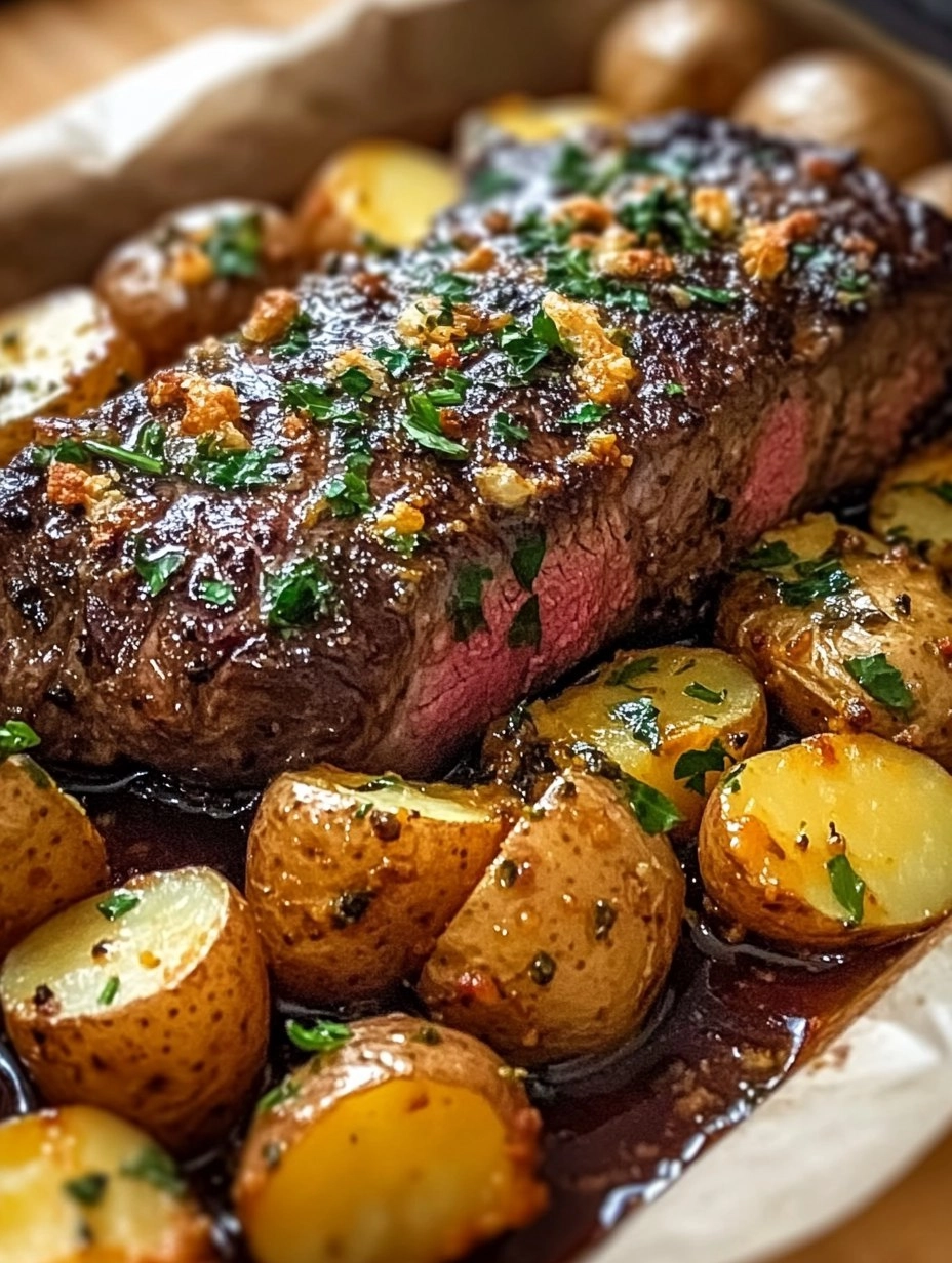 Roast Sirloin with Potato Bake