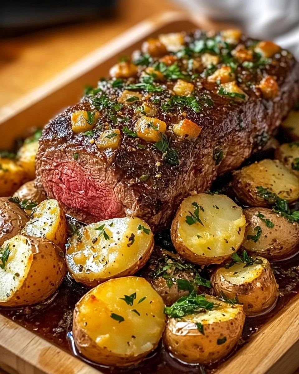 Roast Sirloin with Potato Bake