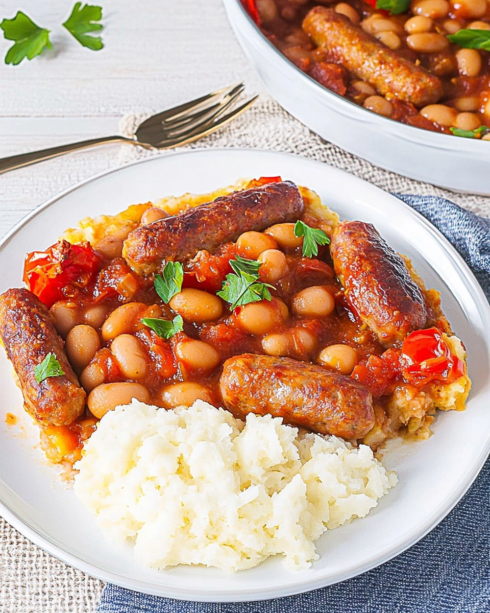 Sausage, Butter Bean & Tomato Tray Bake