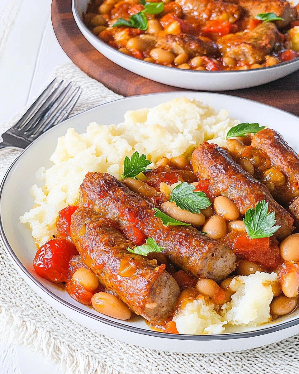 Sausage, Butter Bean & Tomato Tray Bake