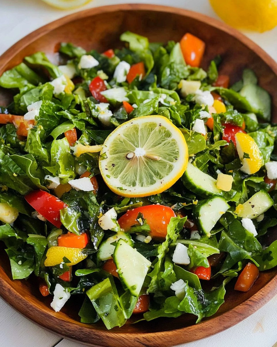 Spring Green Salad | Fresh Chopped Salad with Lemon Dressing