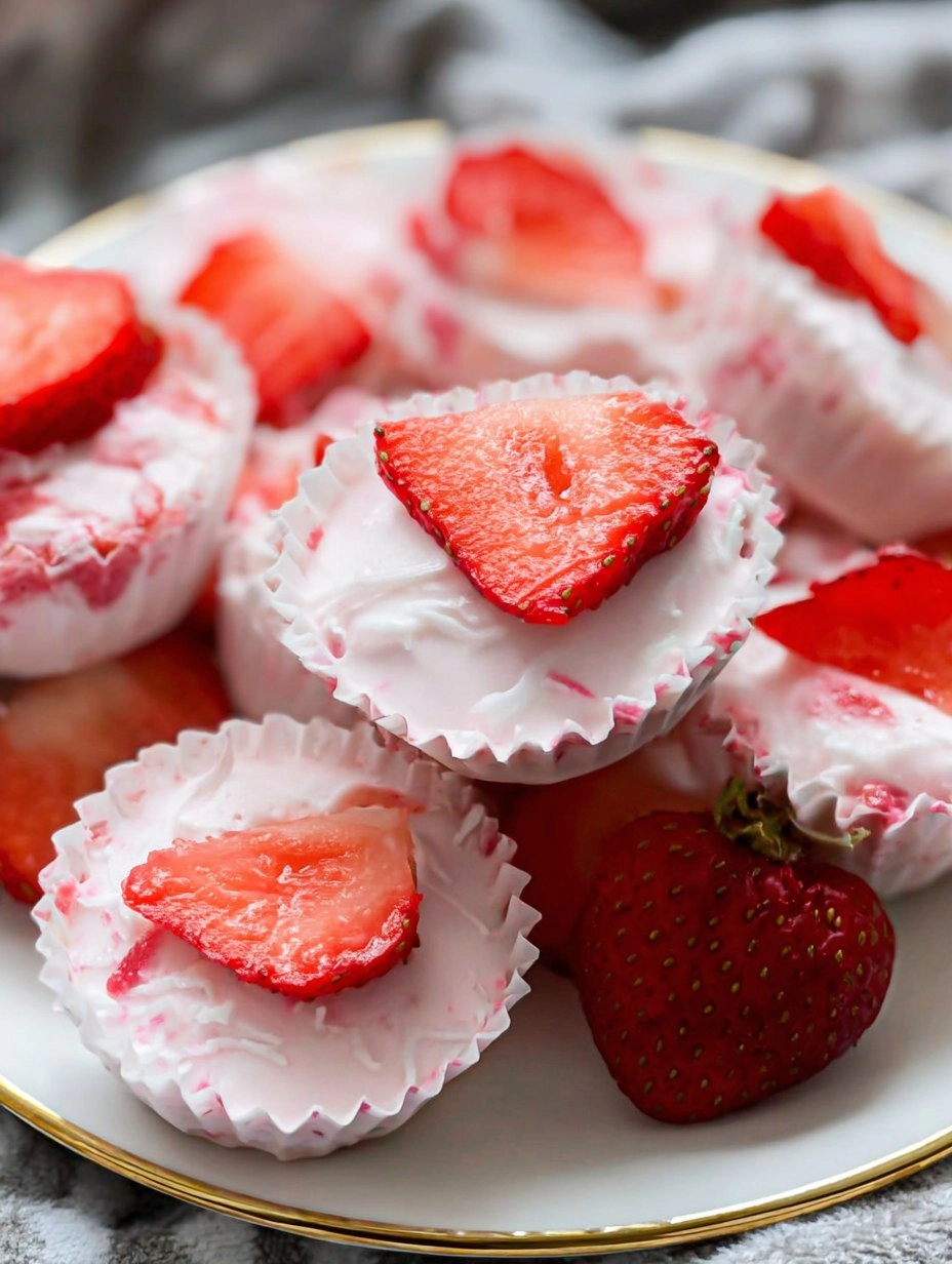 Valentine strawberry yogurt bites