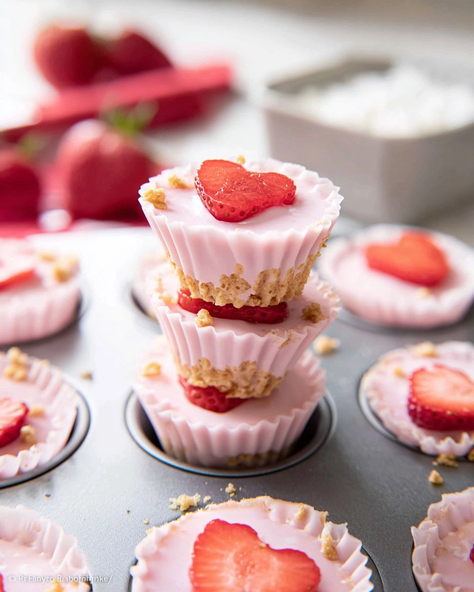 Valentine strawberry yogurt bites