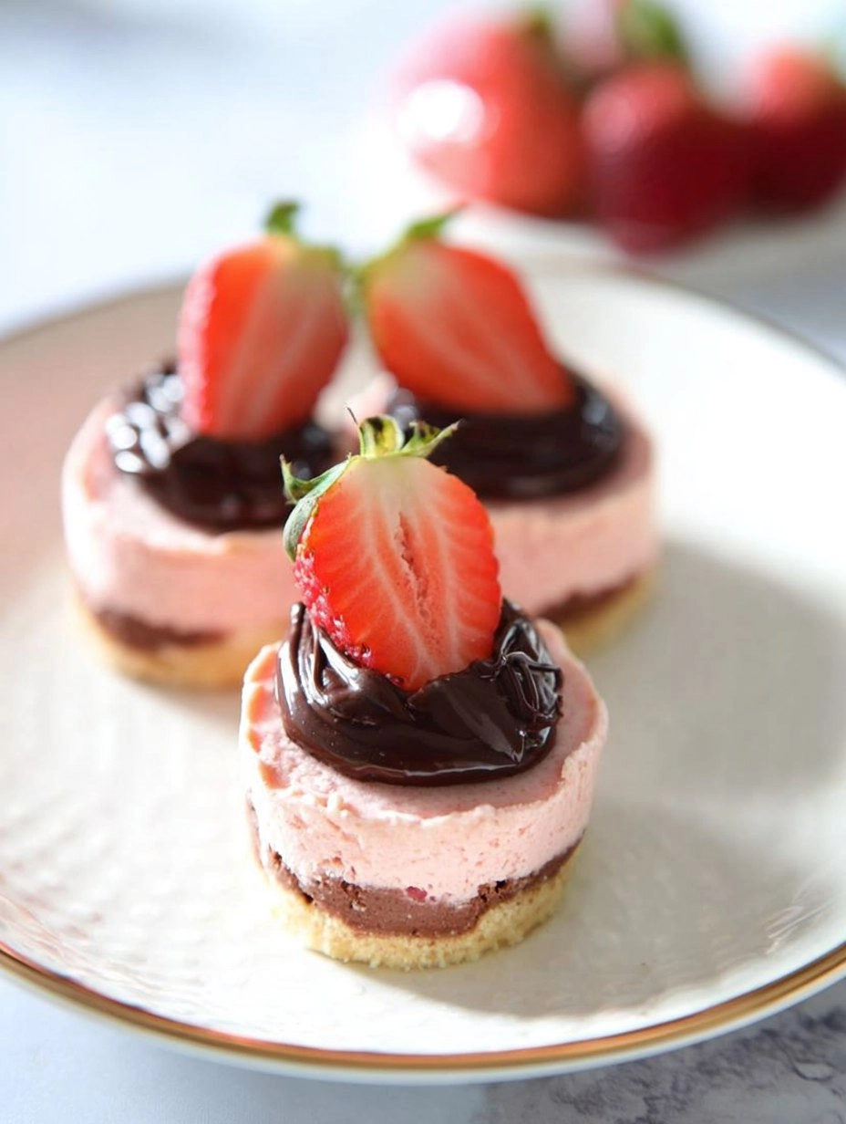 Valentine’s Day Chocolate Strawberry Mini Cheesecakes