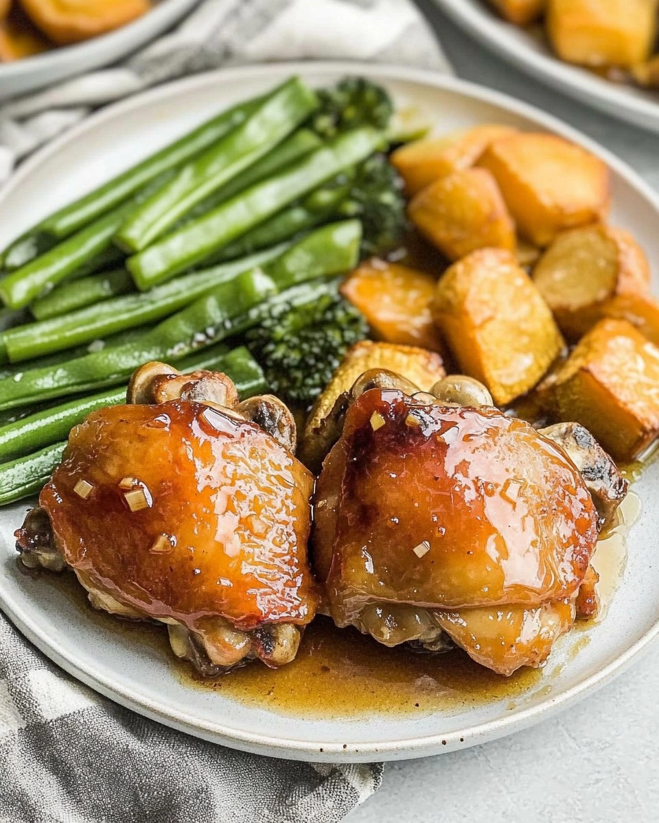Baked Honey Garlic Chicken Thighs with Veggies