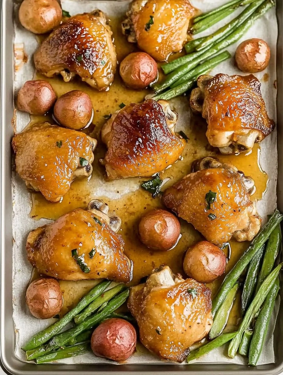 Baked Honey Garlic Chicken Thighs with Veggies