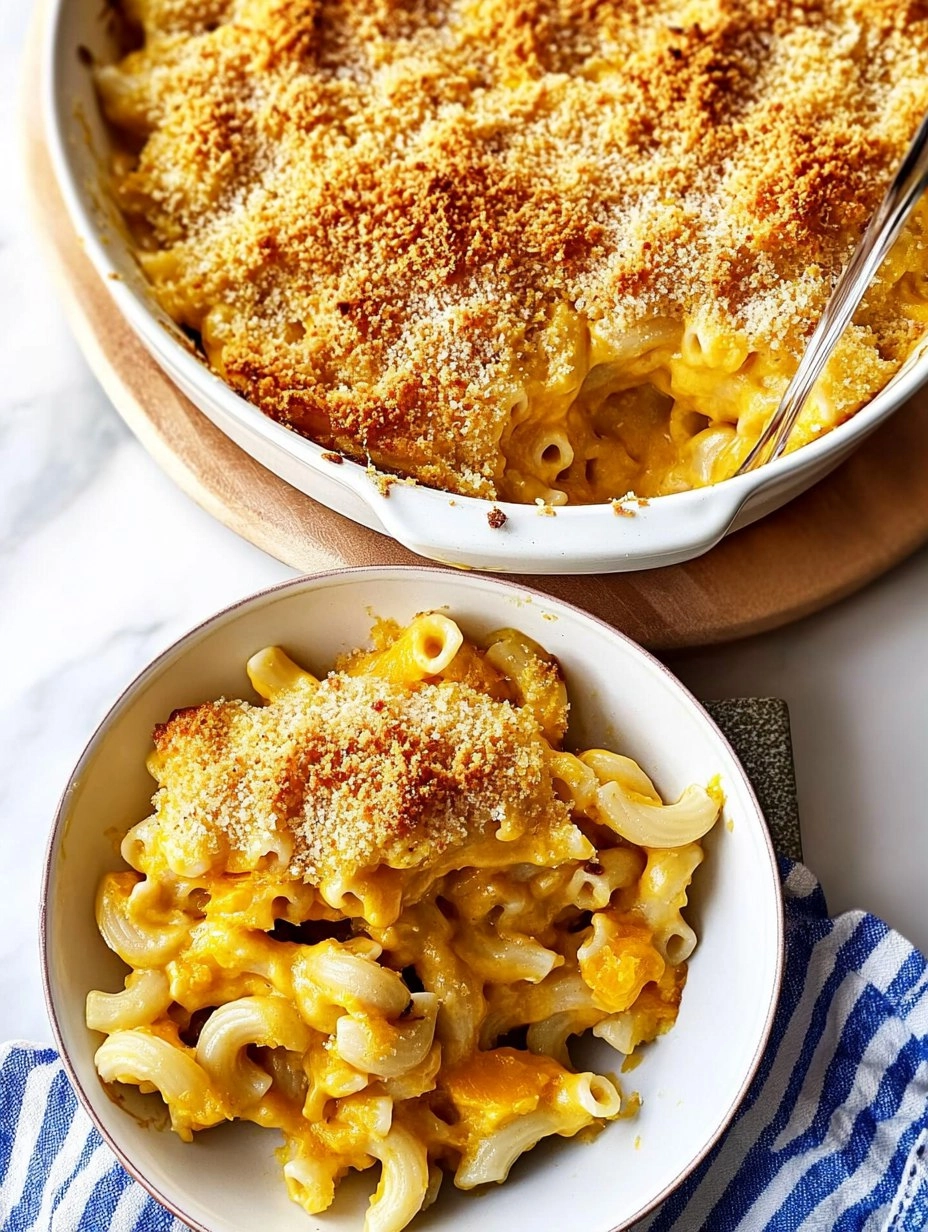 Cheesy Baked Butternut Squash Mac and Cheese