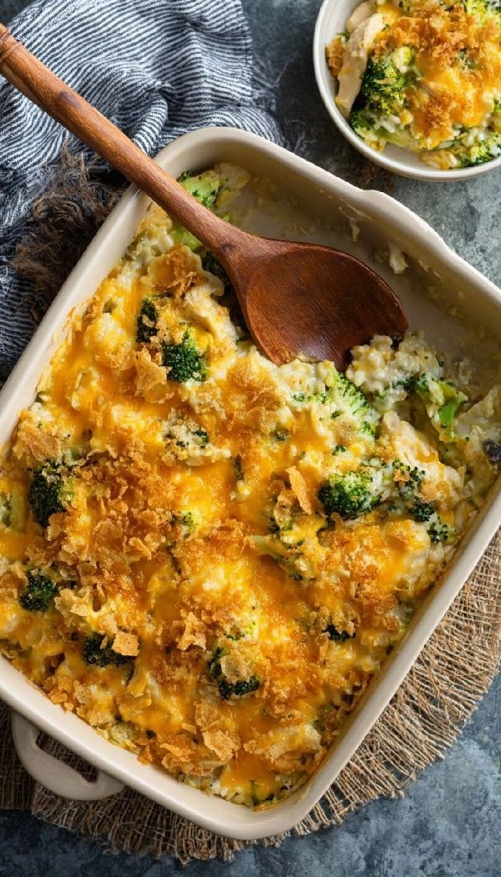 Cheesy Chicken Broccoli Rice Casserole (Freezer-Friendly)