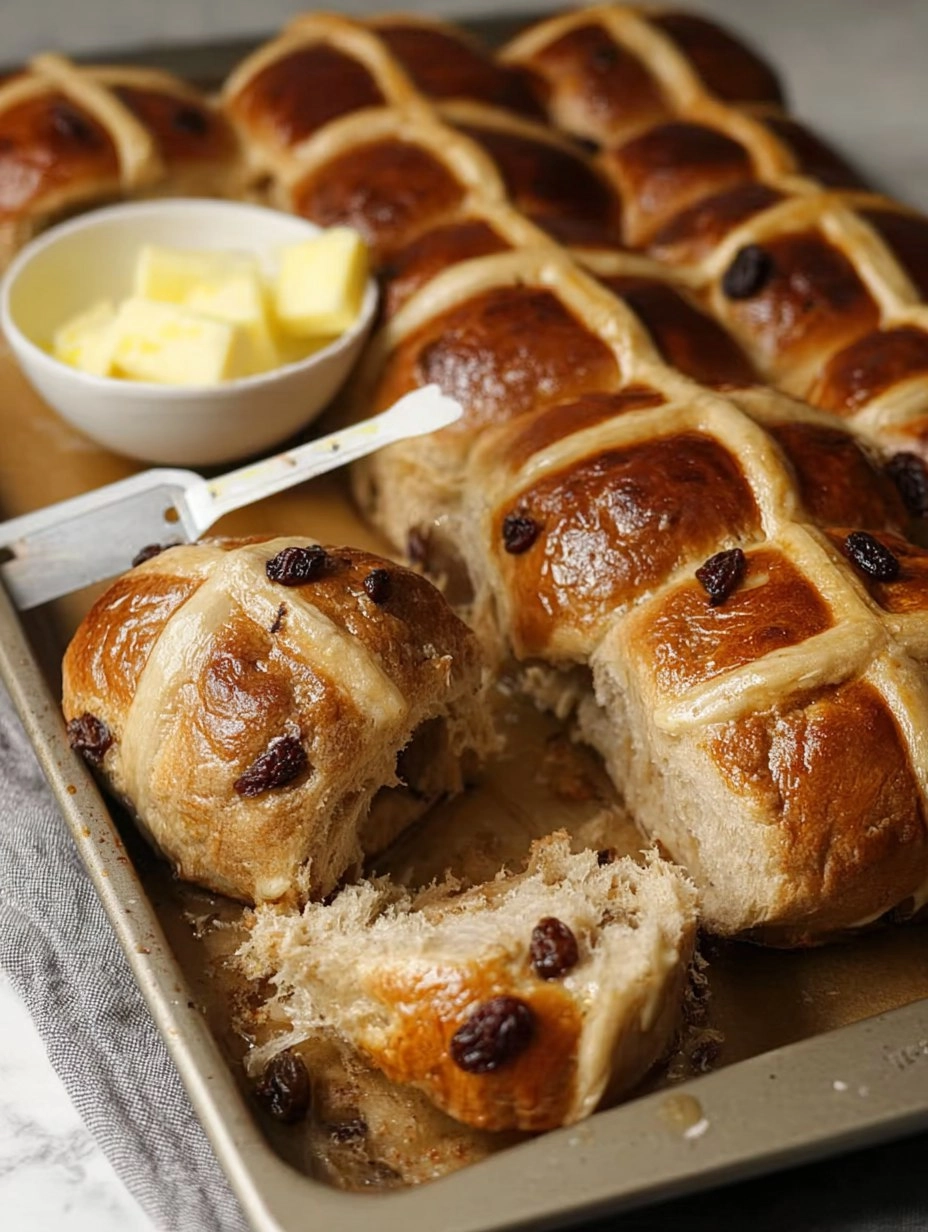 Cinnamon Raisin Hot Cross Buns (Make-Ahead Easter Rolls)