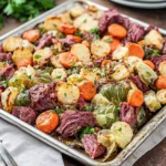 Corned Beef & Cabbage Sheet-Pan Dinner (No Boiling Pot Required) 98 Corned-Beef-Cabbage-Sheet-Pan-Dinner-No-Boiling-Pot-Required-Recipe