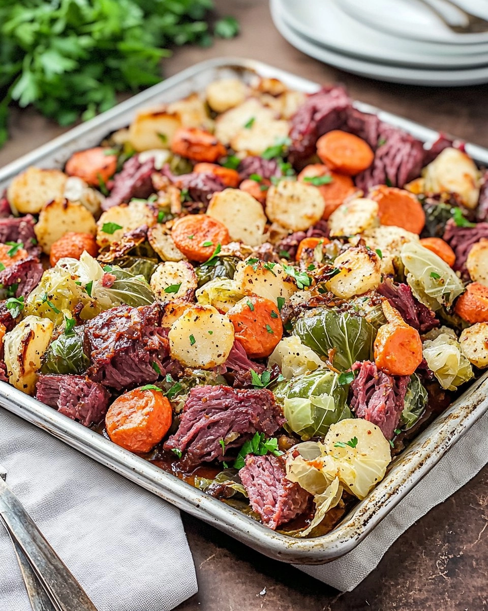 Corned Beef & Cabbage Sheet-Pan Dinner (No Boiling Pot Required) 95 Corned Beef & Cabbage Sheet-Pan Dinner (No Boiling Pot Required)