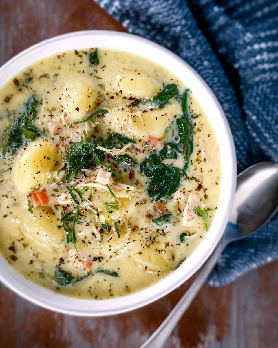 Creamy Chicken & Gnocchi Soup with Spinach