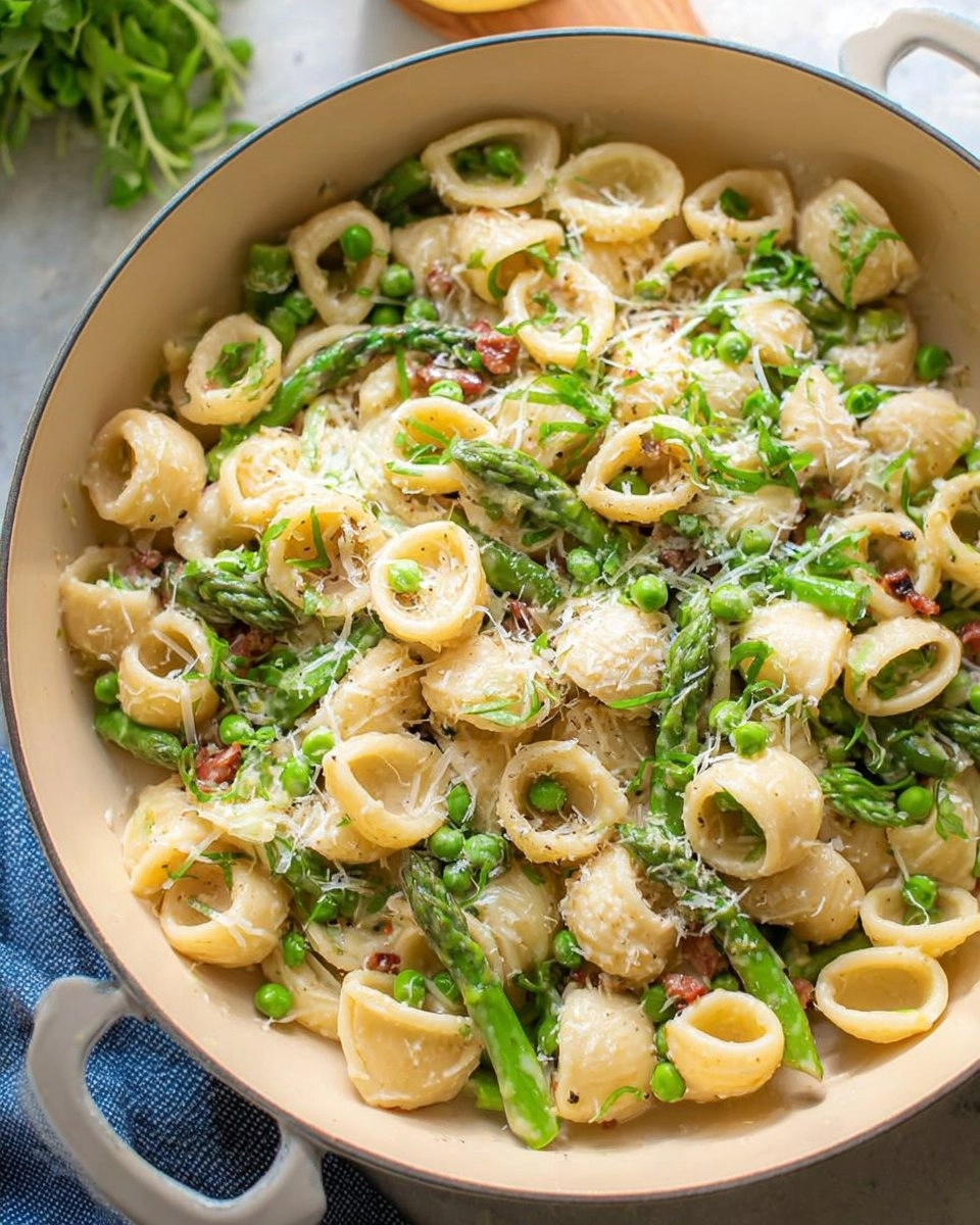 Creamy Lemon Asparagus Pasta with Peas & Parmesan