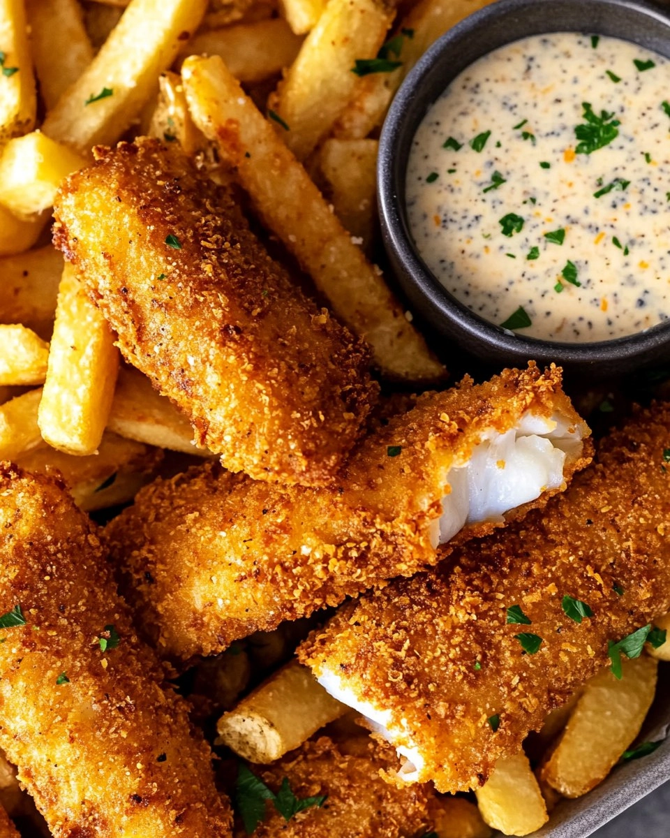 Crispy Baked Fish & Chips with Tartar Sauce