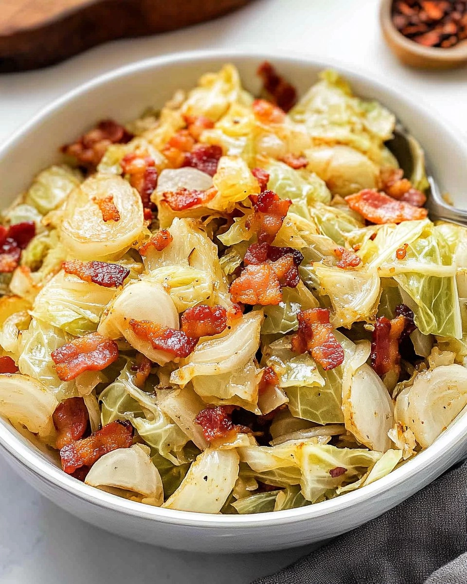 Crispy Pan-Fried Cabbage with Bacon & Onions