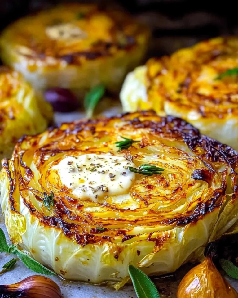 Crispy-Roasted-Parmesan-Cabbage-Steaks-with-Garlic-Herb-Butter-Recipe