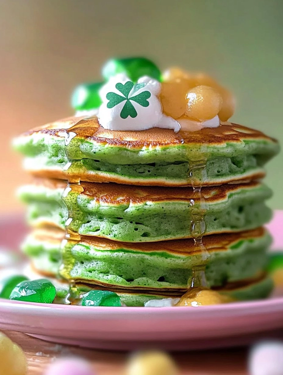 Fluffy St. Patricks Day Green Buttermilk Pancakes