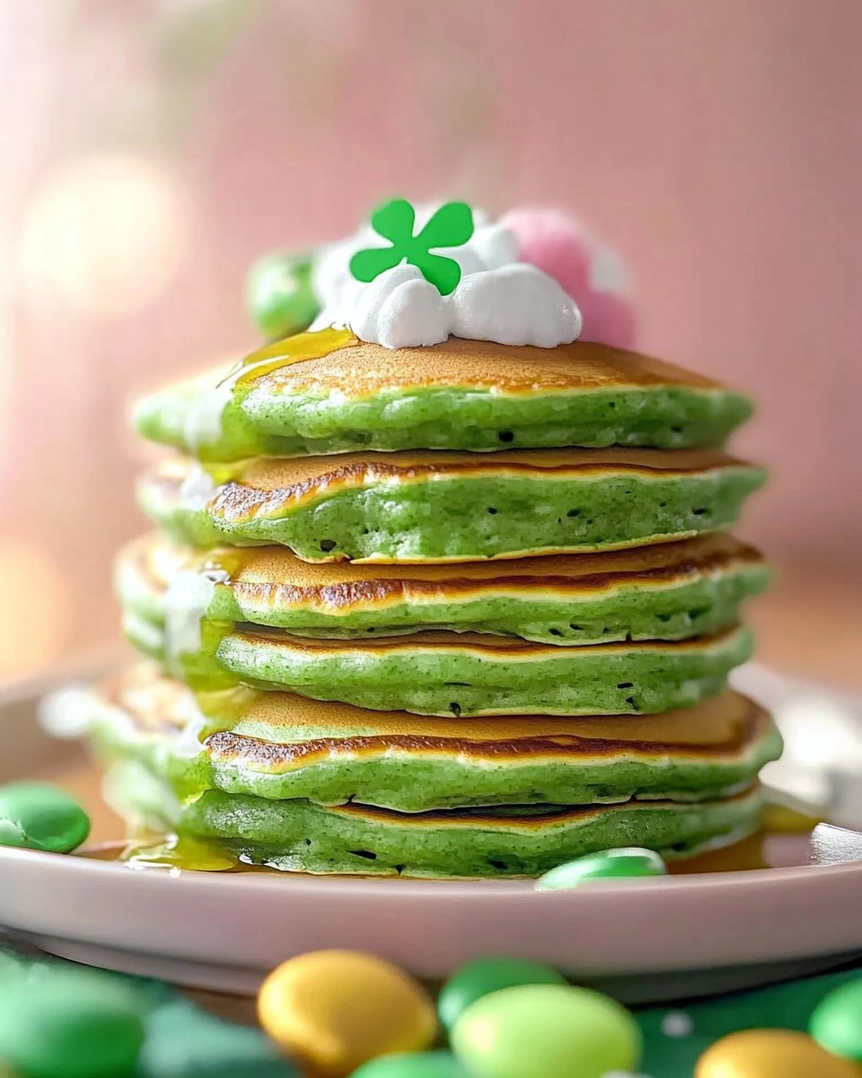 Fluffy St. Patricks Day Green Buttermilk Pancakes