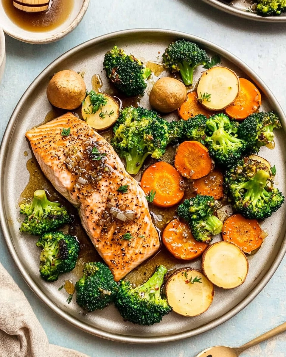 Honey Garlic Sheet-Pan Salmon with Broccoli & Carrots 110 Honey Garlic Sheet-Pan Salmon with Broccoli & Carrots