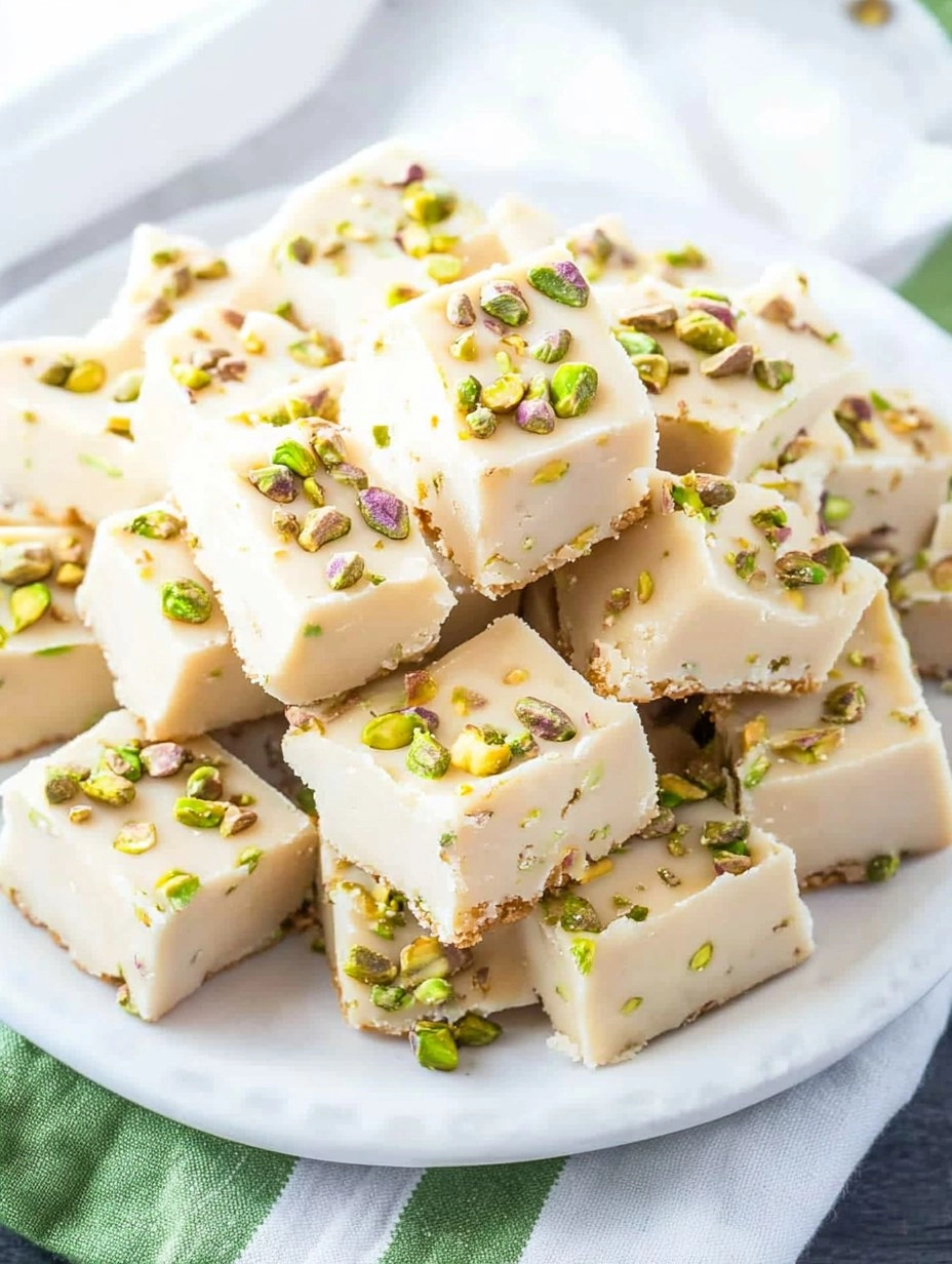 Leprechaun Pistachio Fudge (3-Ingredient No-Bake)
