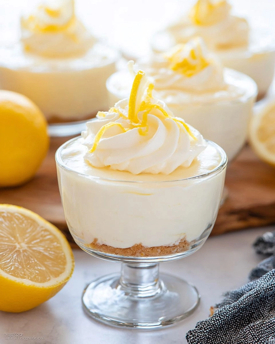 No-Bake Lemon Cheesecake Cups with Vanilla Cookie Crust