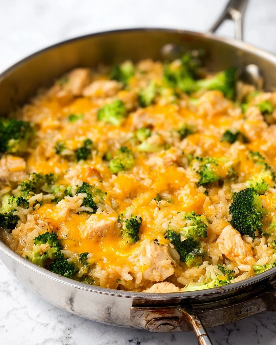 One Pan Cheesy Chicken Broccoli and Rice