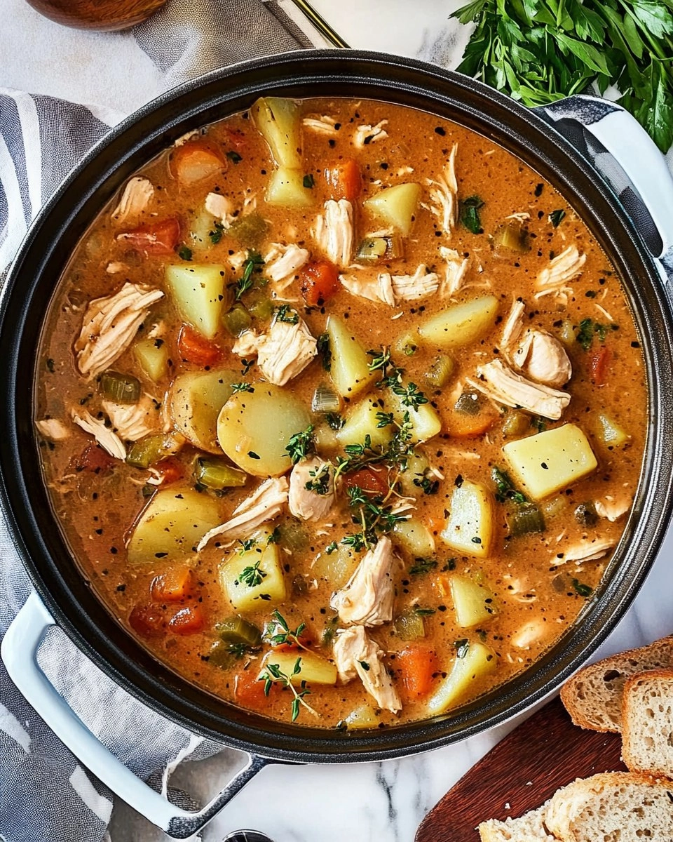 One-Pot Creamy Chicken & Potato Stew (Stovetop or Slow Cooker)
