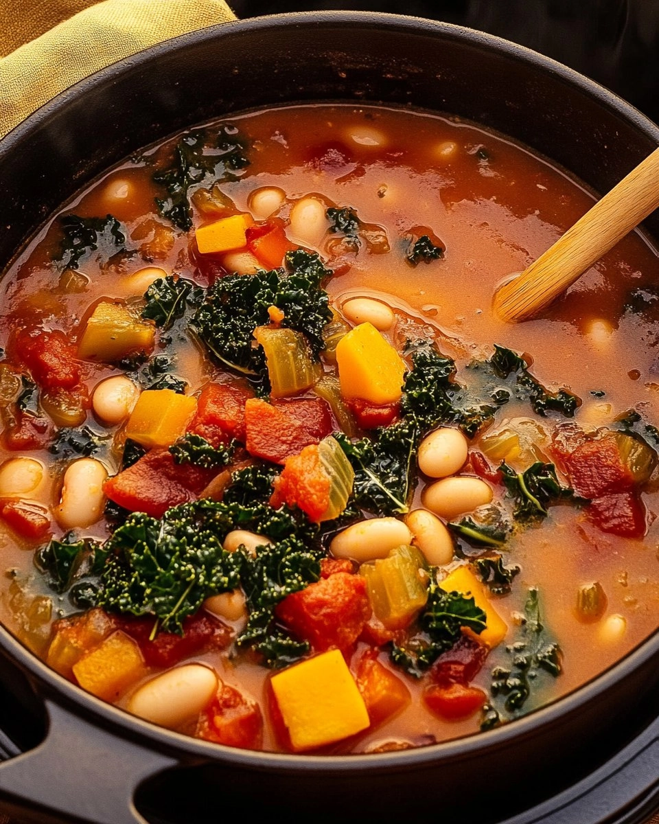 One-Pot Creamy Tuscan White Bean & Kale Soup