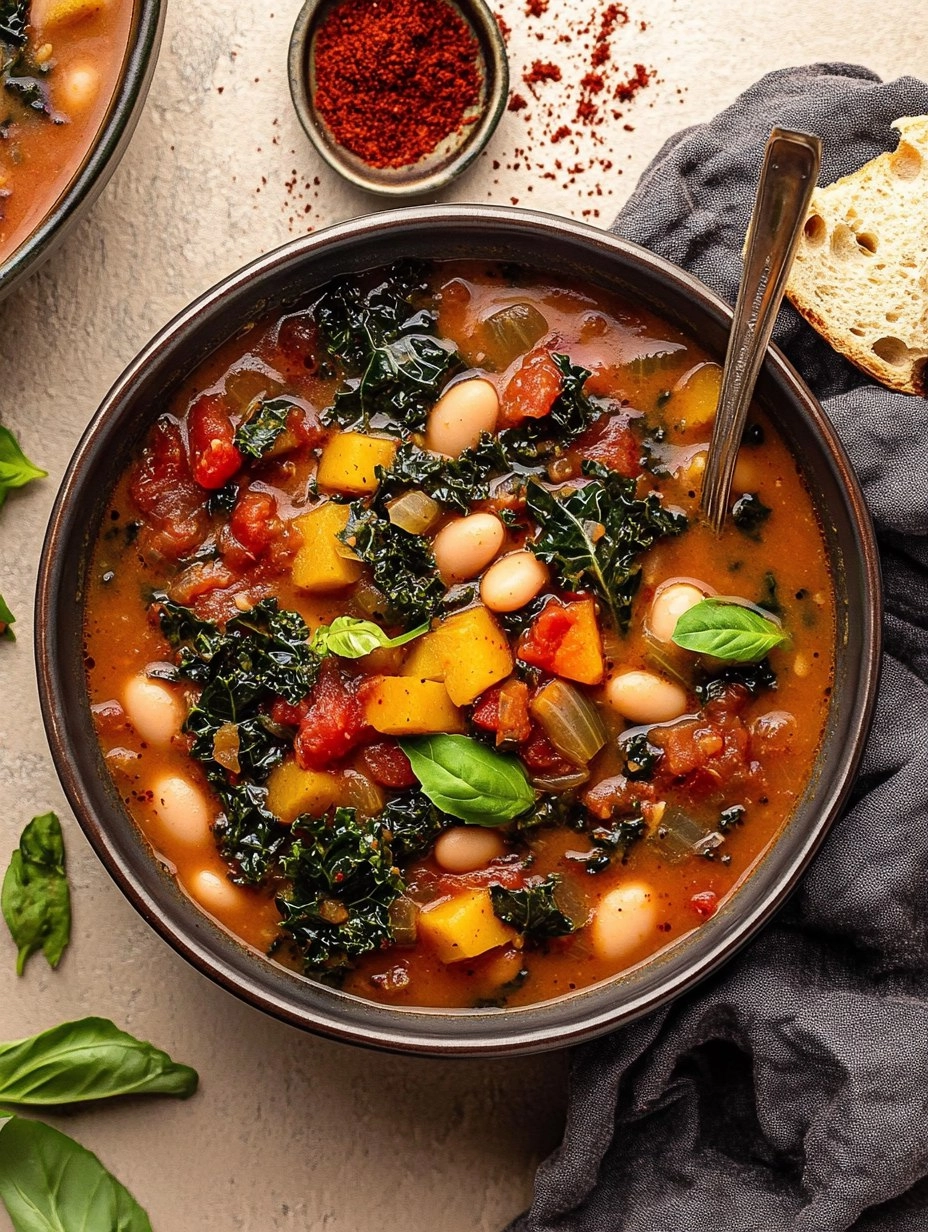One-Pot Creamy Tuscan White Bean & Kale Soup