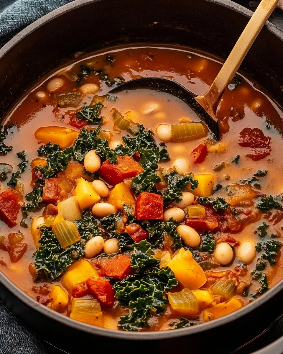 One-Pot Creamy Tuscan White Bean & Kale Soup
