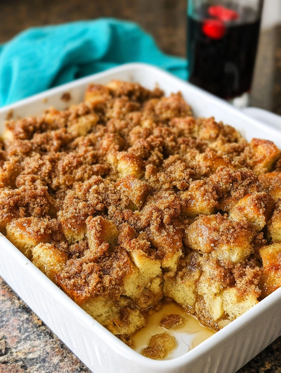 Overnight French Toast Casserole with Cinnamon Streusel