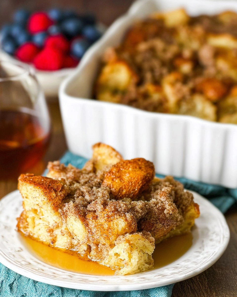 Overnight French Toast Casserole with Cinnamon Streusel