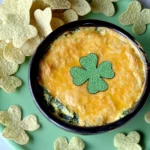 Shamrock-Spinach-Artichoke-Dip-with-Green-Tortilla-Chips-Recipe