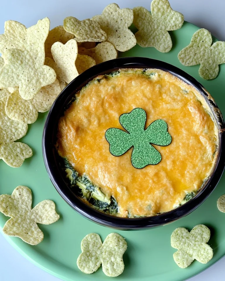 Shamrock-Spinach-Artichoke-Dip-with-Green-Tortilla-Chips-Recipe