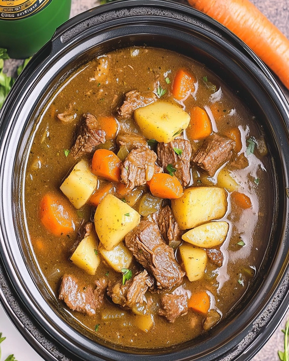 Slow Cooker Guinness Beef Stew with Potatoes & Carrots