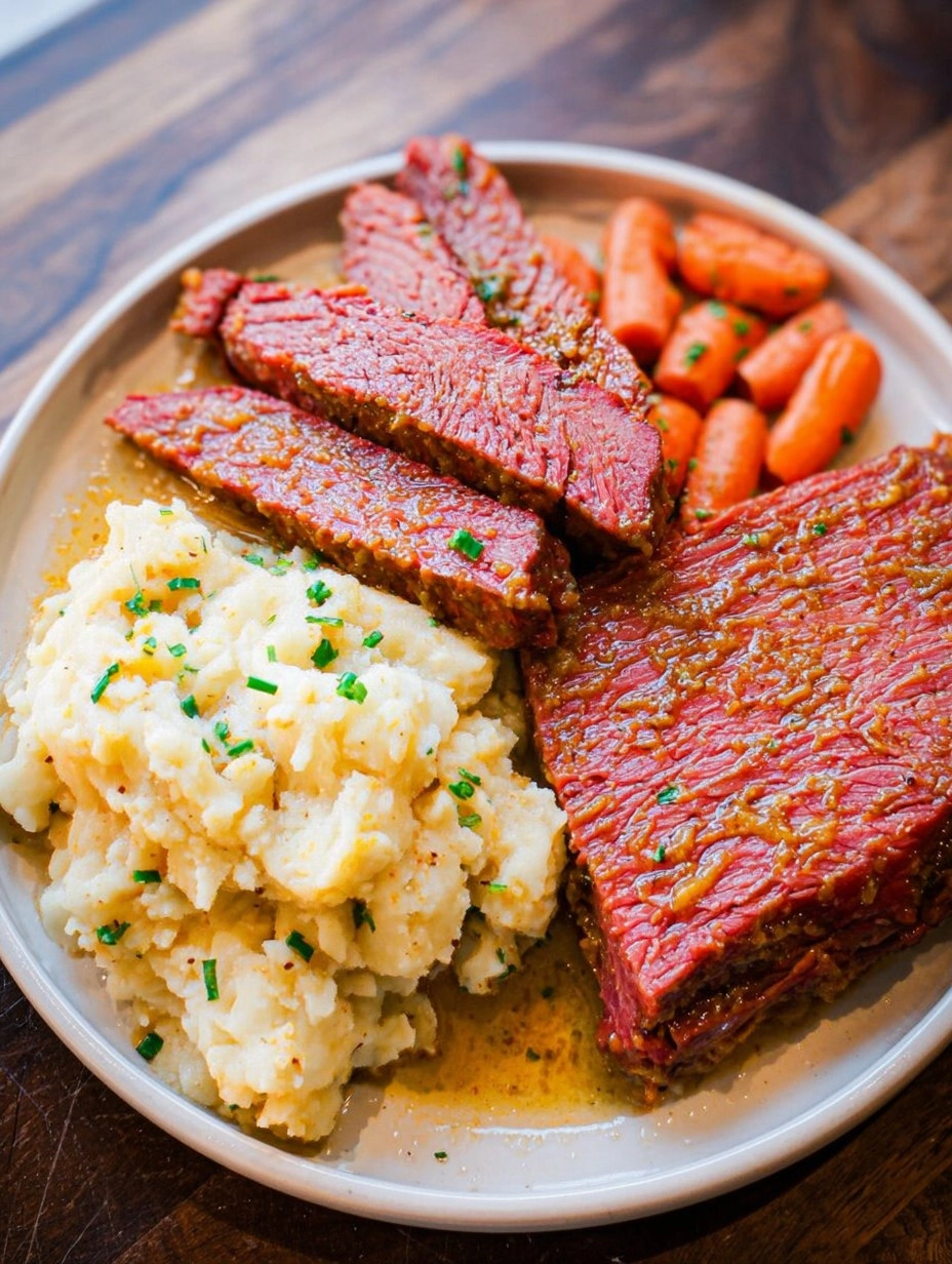 Slow Cooker Maple Mustard Corned Beef