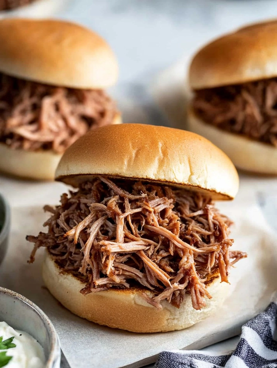 Slow Cooker Pulled Pork | Tender Shredded Pork Sandwiches