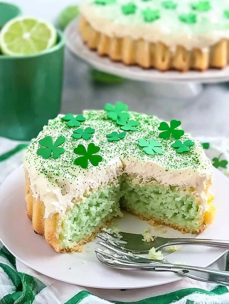 St. Patricks Day Lime Poke Cake