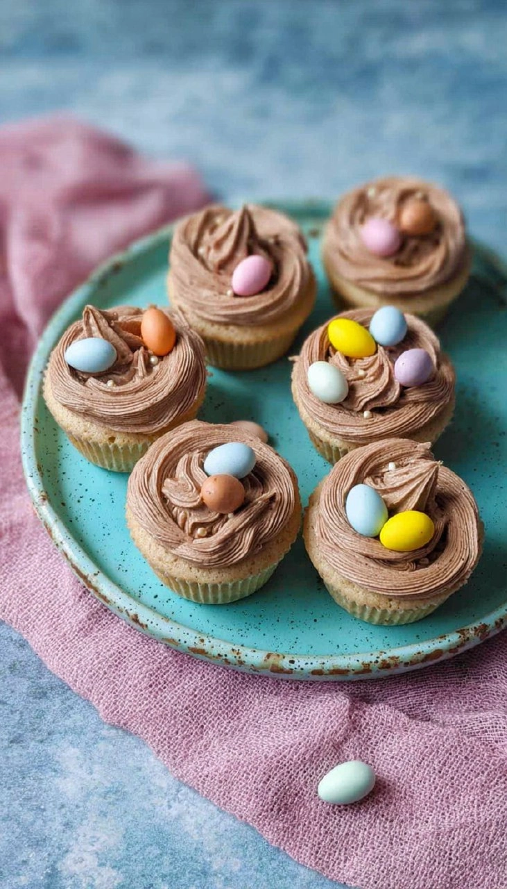 Easter Nest Cupcakes | Vanilla Sponge with Chocolate Buttercream & Mini Eggs 102 Easter Nest Cupcakes | Vanilla Sponge with Chocolate Buttercream & Mini Eggs