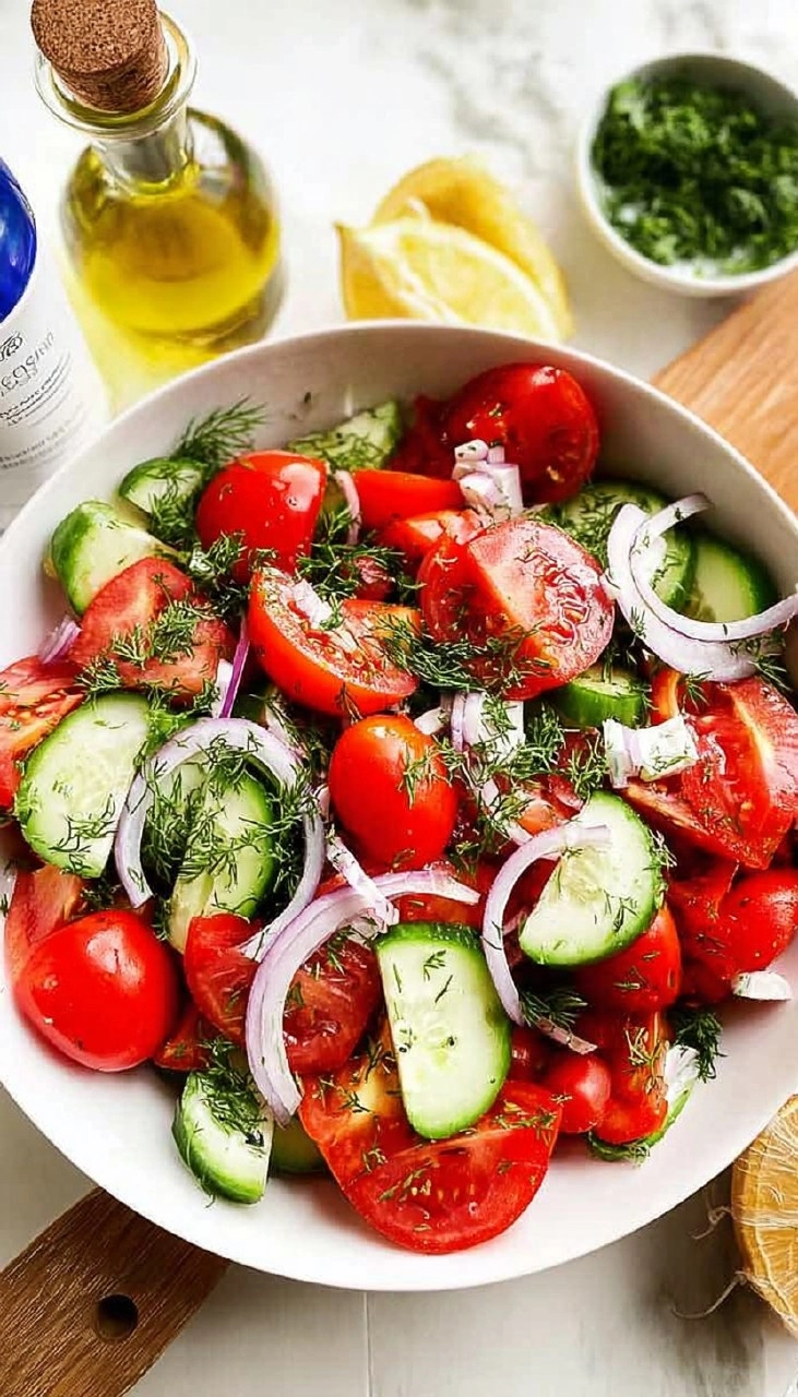 Easy Cucumber Tomato Dill Salad