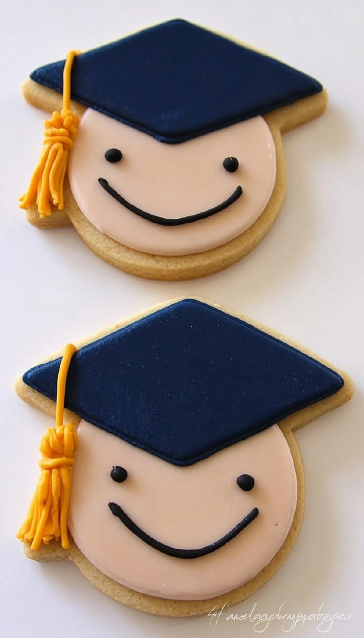 Graduation Cap & Diploma Sugar Cookies