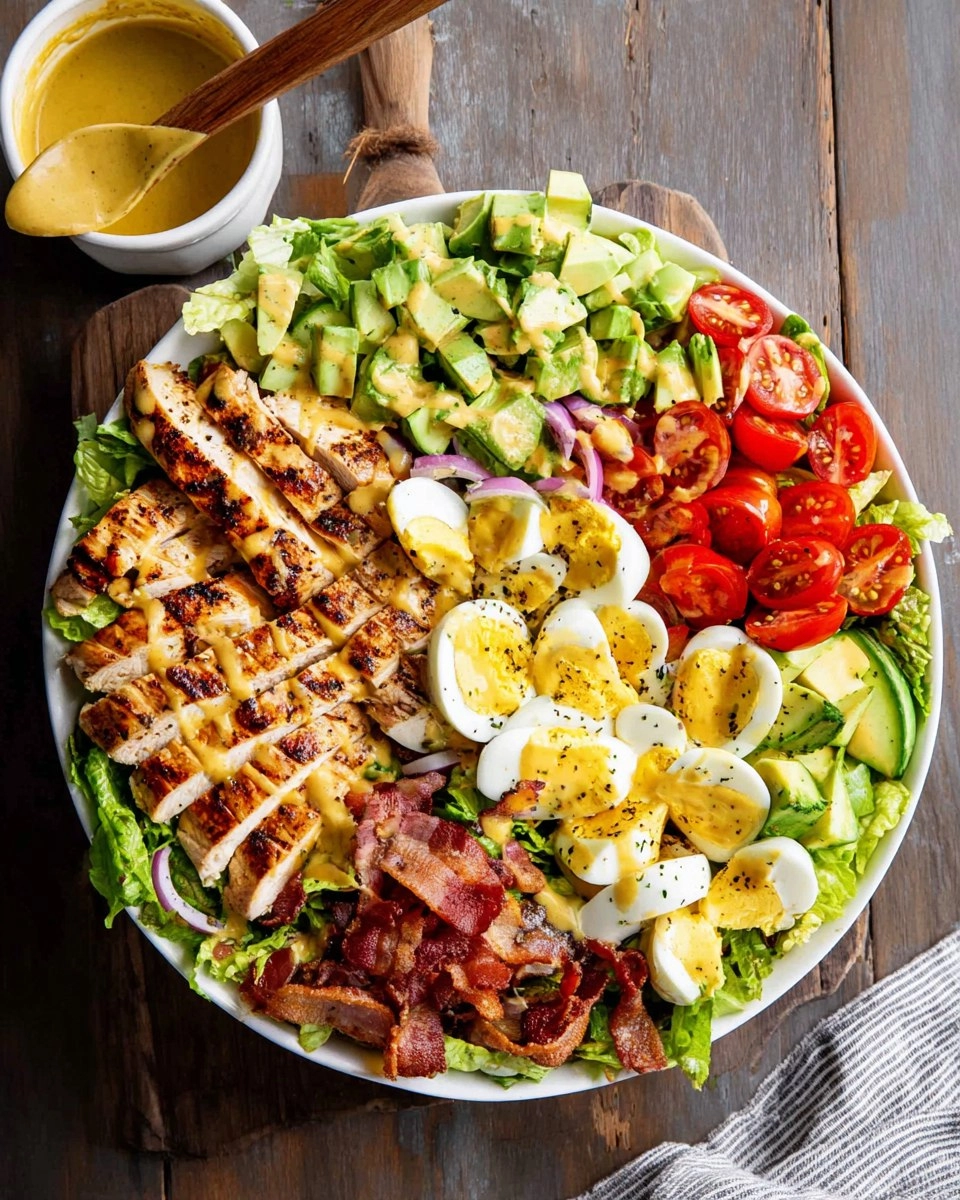 Healthy Grilled Chicken Cobb Salad with Honey Dijon Dressing