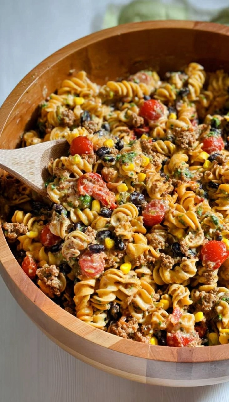 Healthy Taco Pasta Salad (Meal-Prep Friendly)