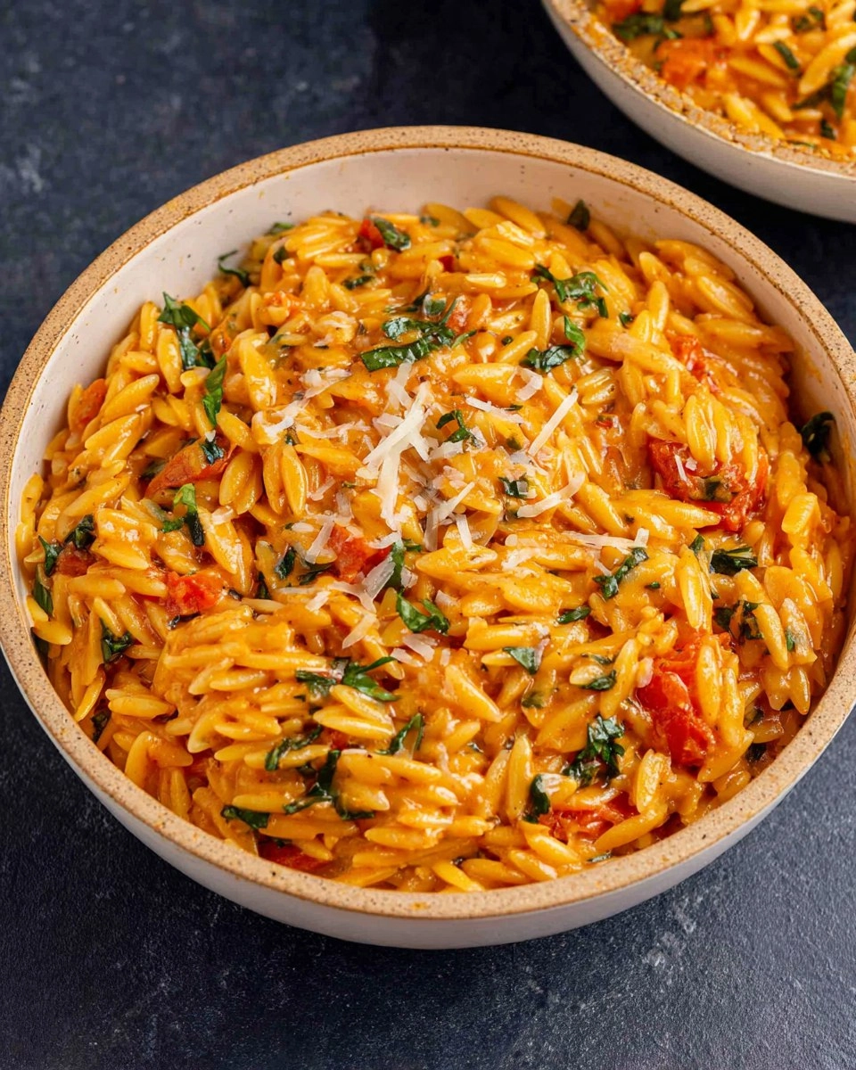 One Pot Creamy Tomato Orzo